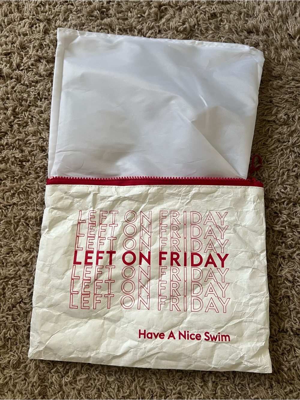 NWOT Left On Friday Swim Bag